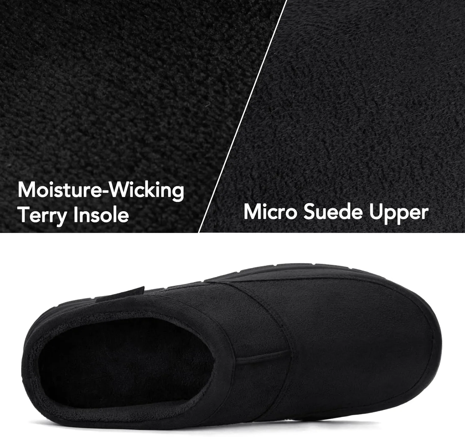 RockDove Men's SoftStride Faux Suede Memory Foam Mule Slipper with Indoor Outdoor Sole