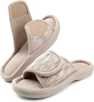 RockDove Women's Adjustable Wrap Memory Foam Slide Slipper