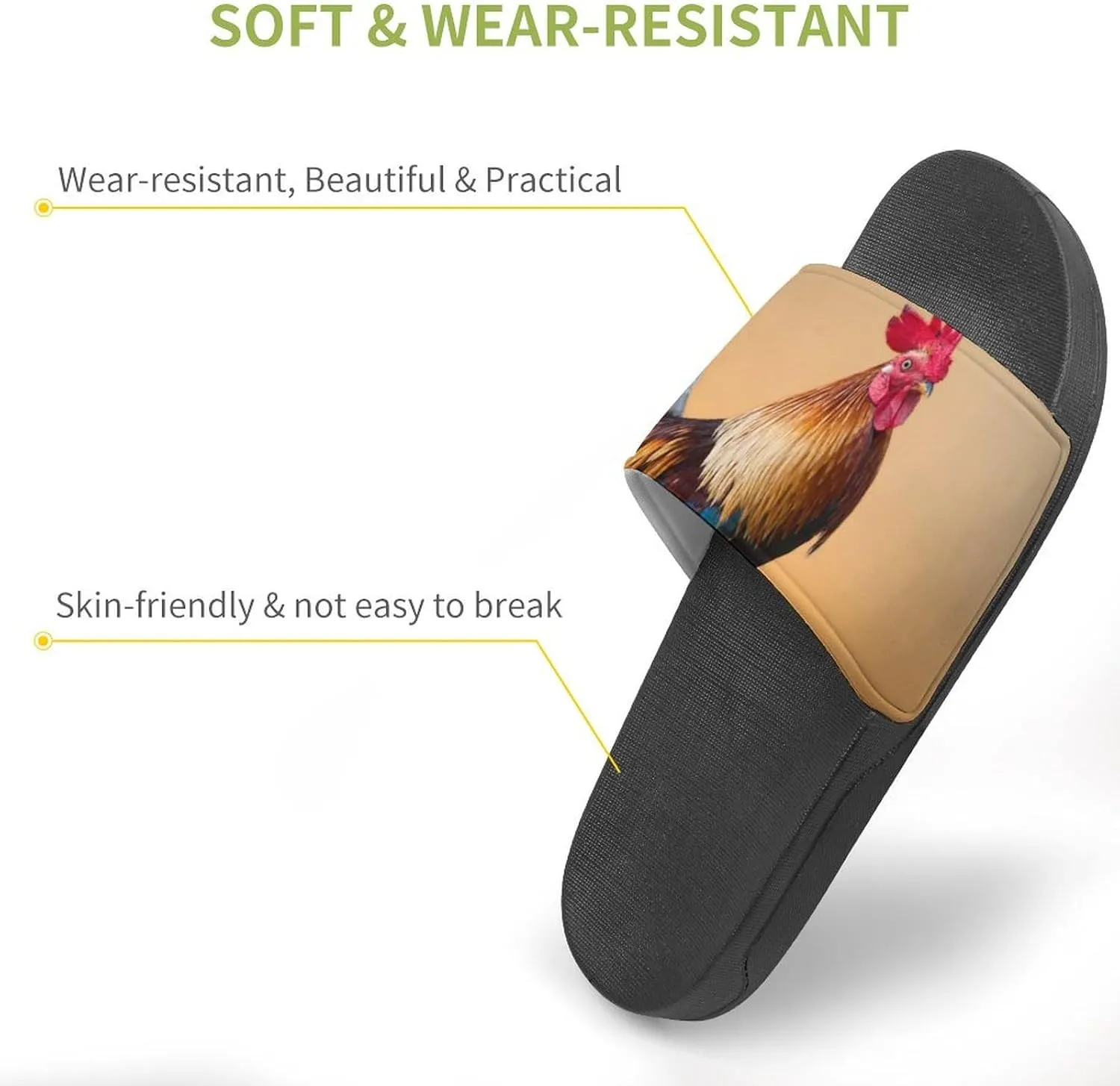 Rooster Sunrise House Slippers for Women Men Shower Slides Bathroom Sandals