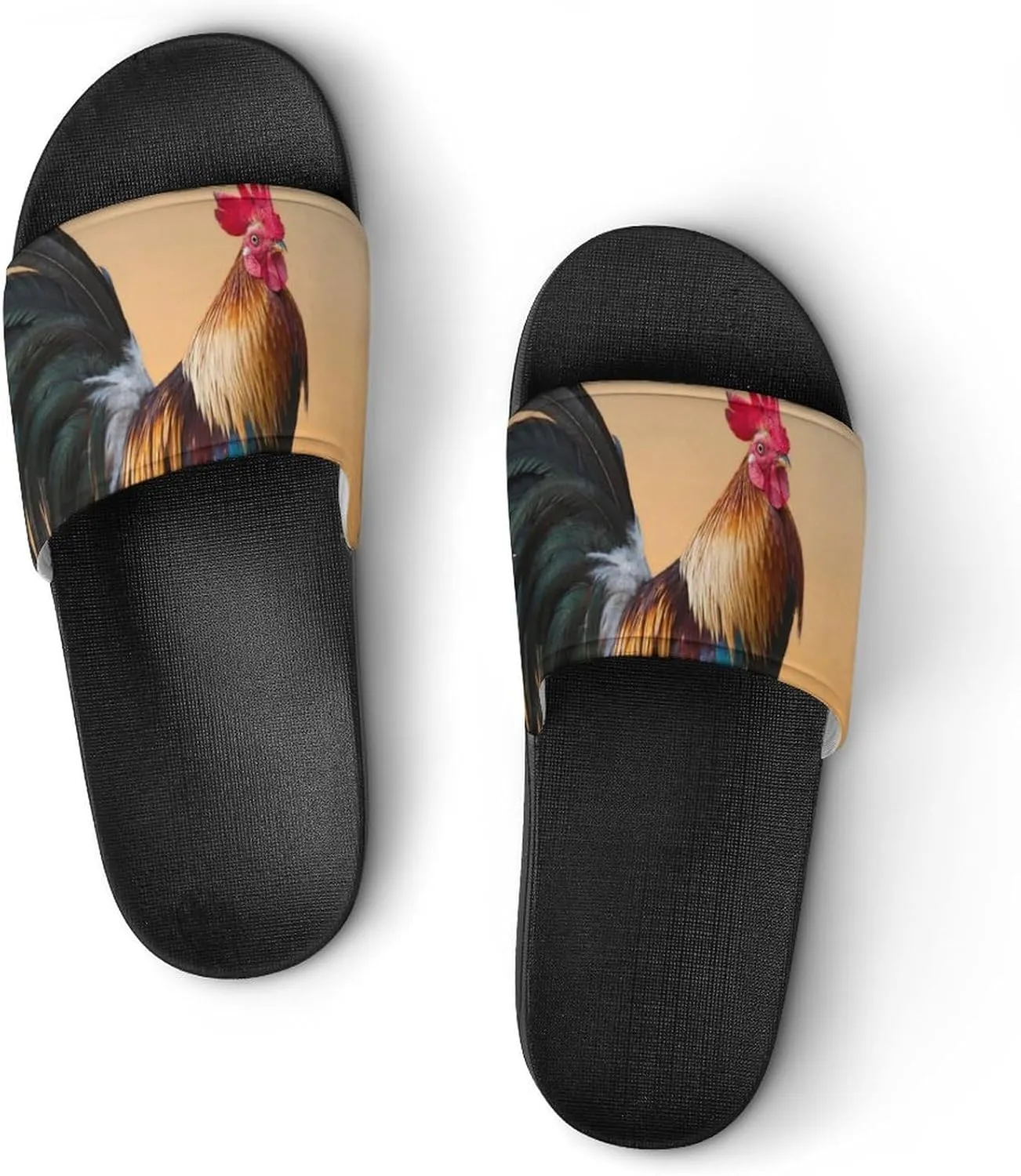 Rooster Sunrise House Slippers for Women Men Shower Slides Bathroom Sandals