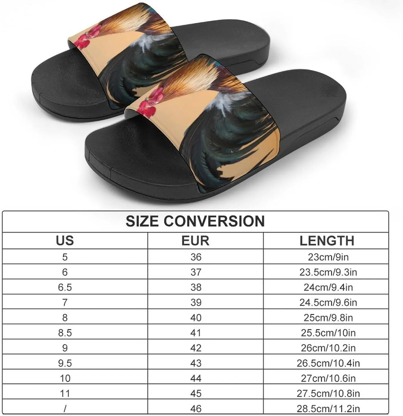 Rooster Sunrise House Slippers for Women Men Shower Slides Bathroom Sandals