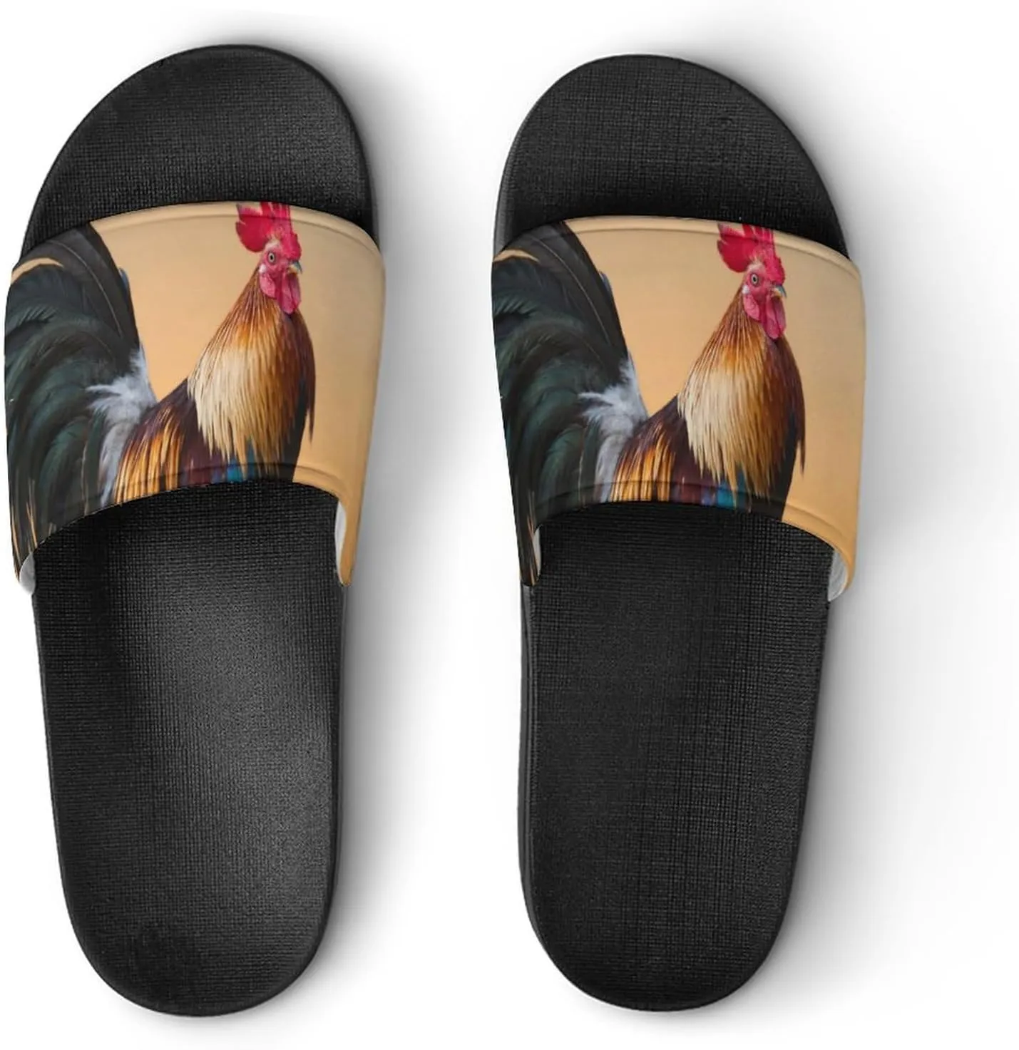 Rooster Sunrise House Slippers for Women Men Shower Slides Bathroom Sandals