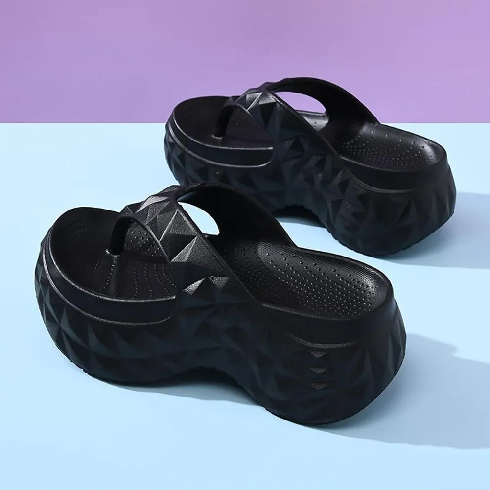 Rungion Women's Thick Sole Sandals Comfort Outdoor Slides with Arch Support Summer Beach Recovery Slipper Non-Slip Quick Drying Sandals