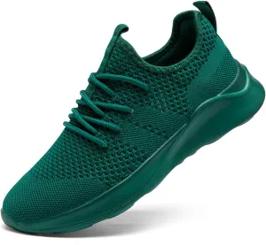 Running Shoes for Men Slip on Tennis Shoes Fashion Sneakers Lightweight Breathable Casual Walking Shoes Outdoor Workout Athletic Training Gym Trainer Sport Dark_Green Size 8.5