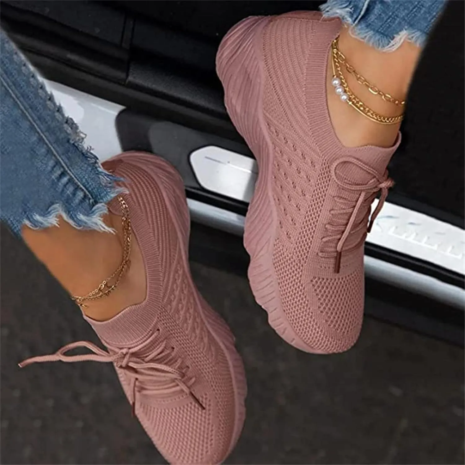 Running Shoes For Women Arch Support Walking Tennis Shoes Slip On Memory Foam Lightweight Non Slip Athletic Sneakers