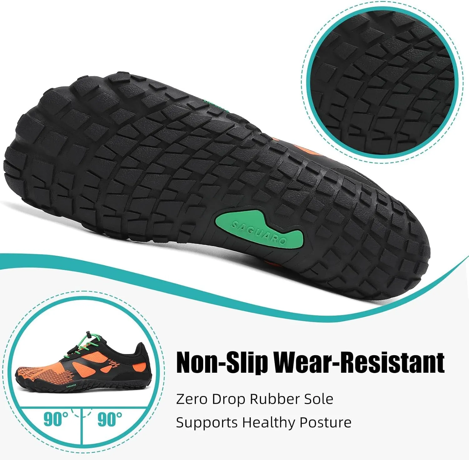 SAGUARO Womens Mens Barefoot Shoes Minimalist Trail Runner Wide Toe Box Zero Drop Outdoor Cross Training Shoe