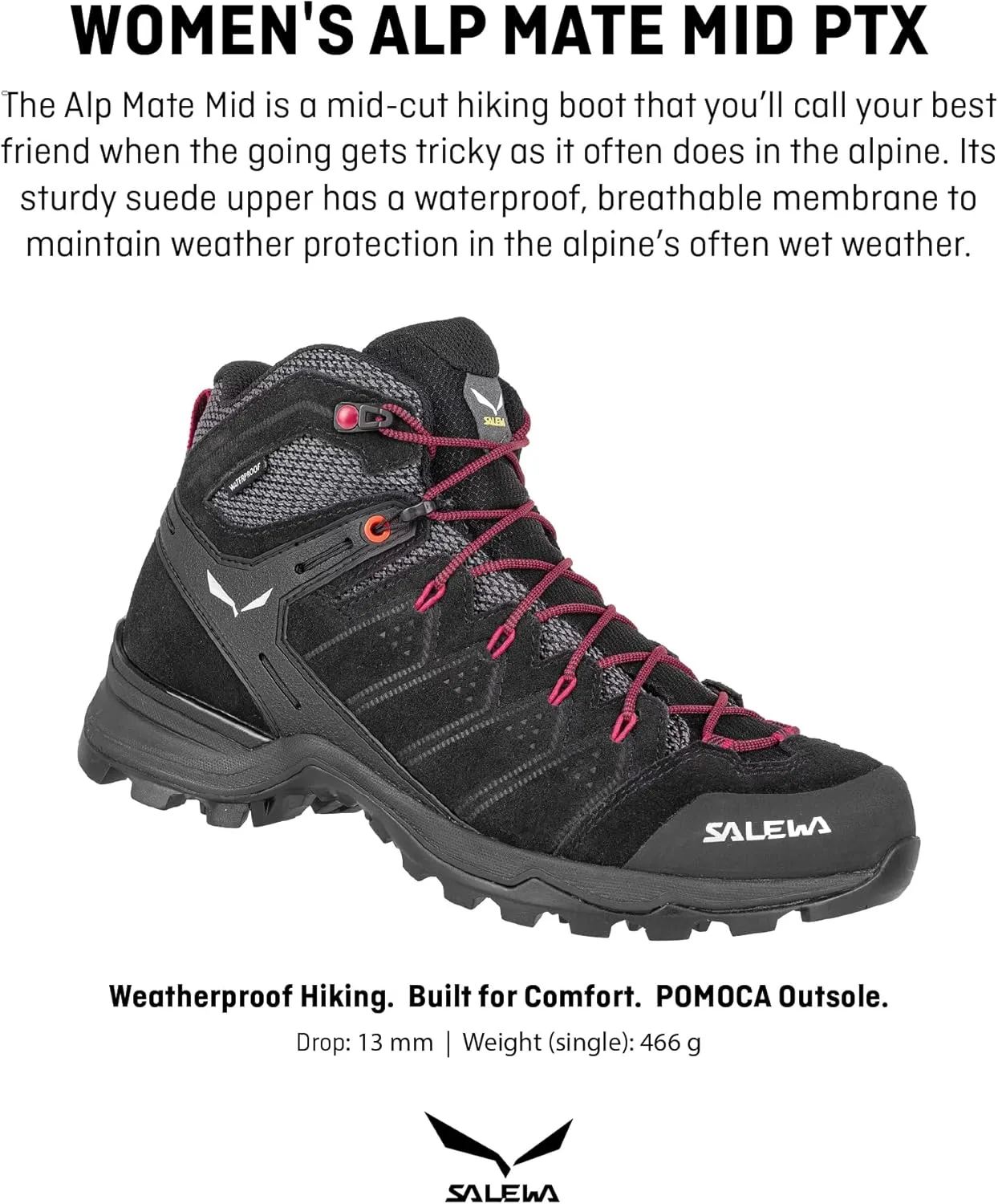 Salewa Women's Alp Mate Mid Waterproof Trekking & Hiking Boot