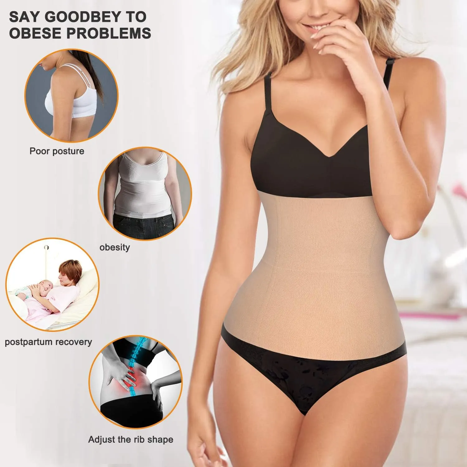 SCARBORO Postpartum Belly Band Maternity Support Recovery Belt Girdles for Women Body Shaper Tummy Control Waist Trainer
