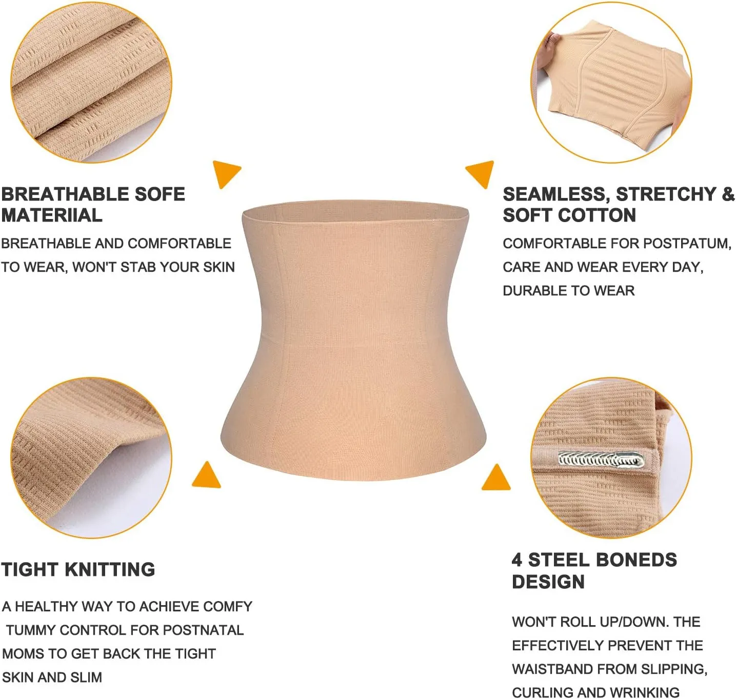 SCARBORO Postpartum Belly Band Maternity Support Recovery Belt Girdles for Women Body Shaper Tummy Control Waist Trainer