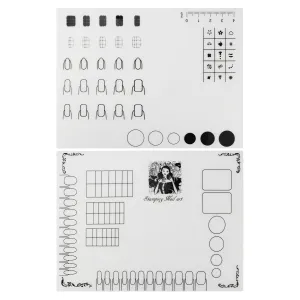 Segbeauty 2pcs Acrylic Nail Mats, 16" Silicone DIY Nail Art Stamping Mats, Workspace Stamping Plate Manicure Mat, Nail Polish Coloring Practice Pad, Nail Sticker Trainer Guide Table Cover Palette Tool