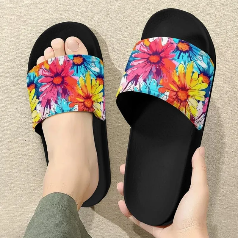 Semioury Iris Non-Slip Slippers Indoor & Outdoor Platform Shoes Orchid Soft Women Slippers Open Toe Cozy Home Bedroom Shoes