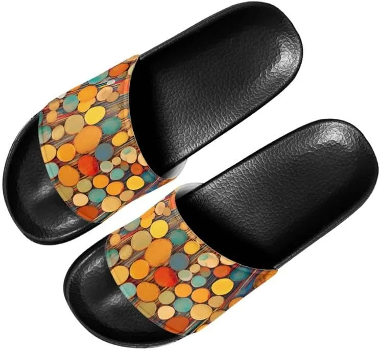 Semioury Rose Cozy Home Shoes Tie-Dye Soft Sole Bedroom Anti-Skid Outdoor Sole Iris Forest House Shoes for Women Men Family