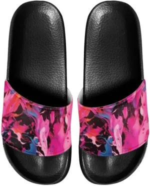 Semioury Rose Cozy Home Shoes Tie-Dye Soft Sole Bedroom Anti-Skid Outdoor Sole Iris Forest House Shoes for Women Men Family