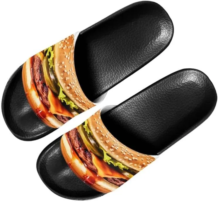 Semioury Sunflower Indoor Bedroom Slippers Water Sandals American Flag Galaxy Skull Open Toe Indoor Outdoor Slippers Non Slip