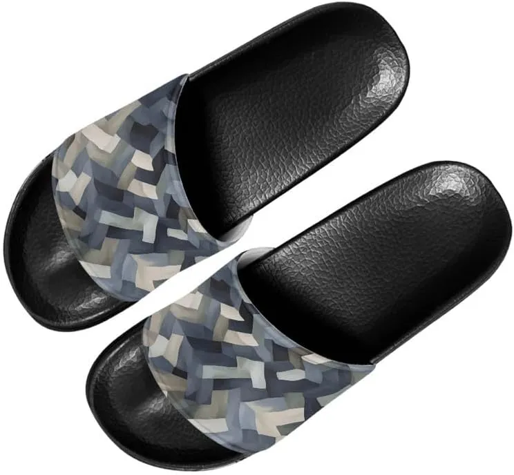 Semioury Tulip Home Slippers for Women Monet Thick Cushioned Sole Shower Bathroom Sandals Tie-Dye Cozy Indoor Outdoor Slipper