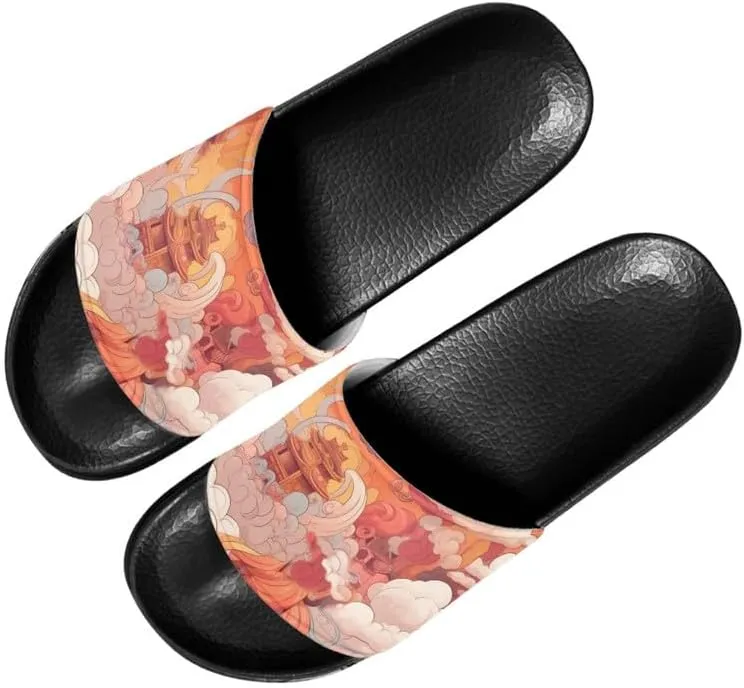 Semioury Van Gogh Summer Slippers Skull Butterfly Moroccan Tiles Travel Soft Comfy Thick Shoes Beach Sandal Bathroom Slipper