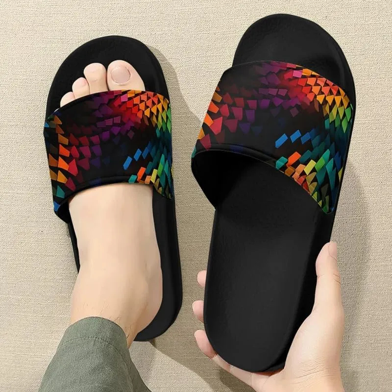 Semioury Van Gogh Summer Slippers Skull Butterfly Moroccan Tiles Travel Soft Comfy Thick Shoes Beach Sandal Bathroom Slipper
