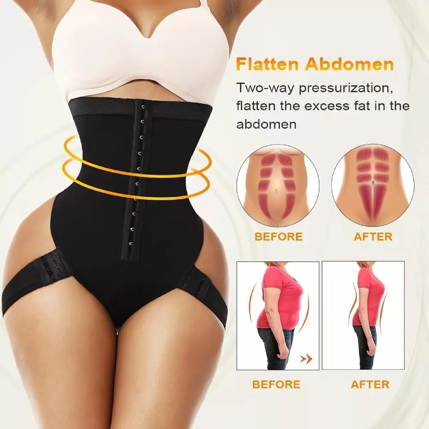 Sexysense - Femme Cuff Tummy Trainer Exceptional Shapewear, Cuff Tummy Trainer with Butt Lift& Waist Tightening
