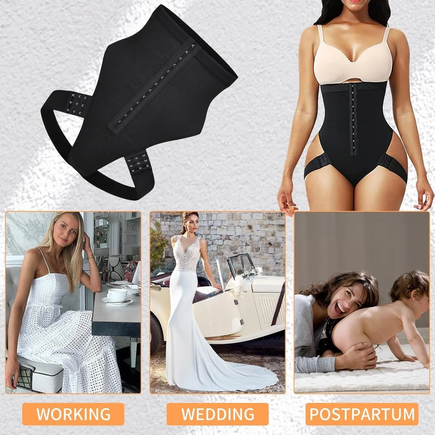 Sexysense - Femme Cuff Tummy Trainer Exceptional Shapewear, Cuff Tummy Trainer with Butt Lift& Waist Tightening