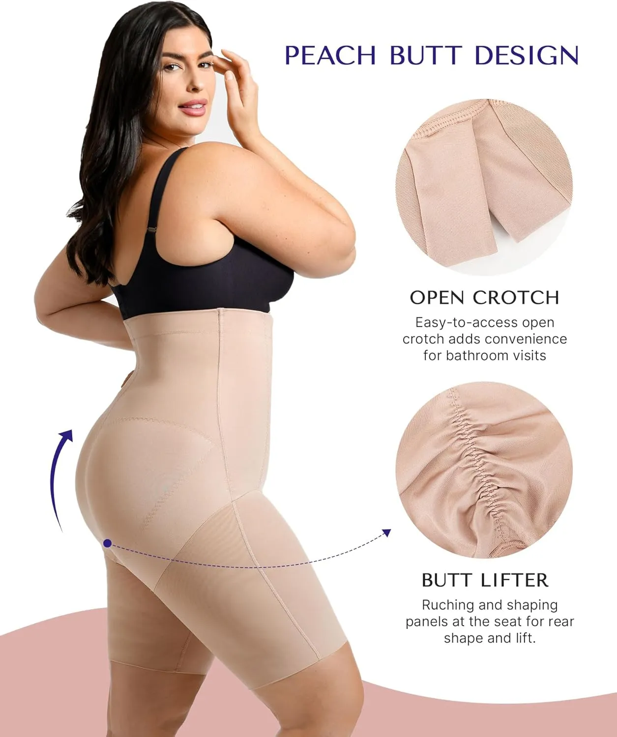 SHAPELLX Shapewear Tummy Control for Women High Waist Slimmer Body Shaper Waist Trainer Butt Lifter Bodysuit Faja Shorts