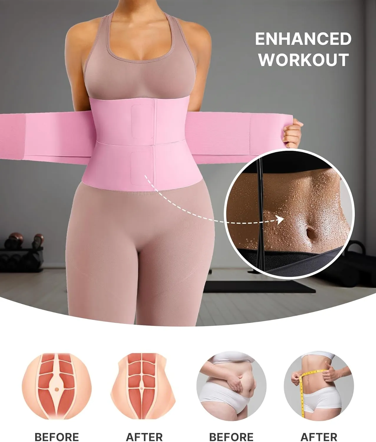 SHAPELLX Waist Trainer for Women Waist Cincher Corset Shapewear Body Shaper Tummy Control Stomach Belt Postpartum Band