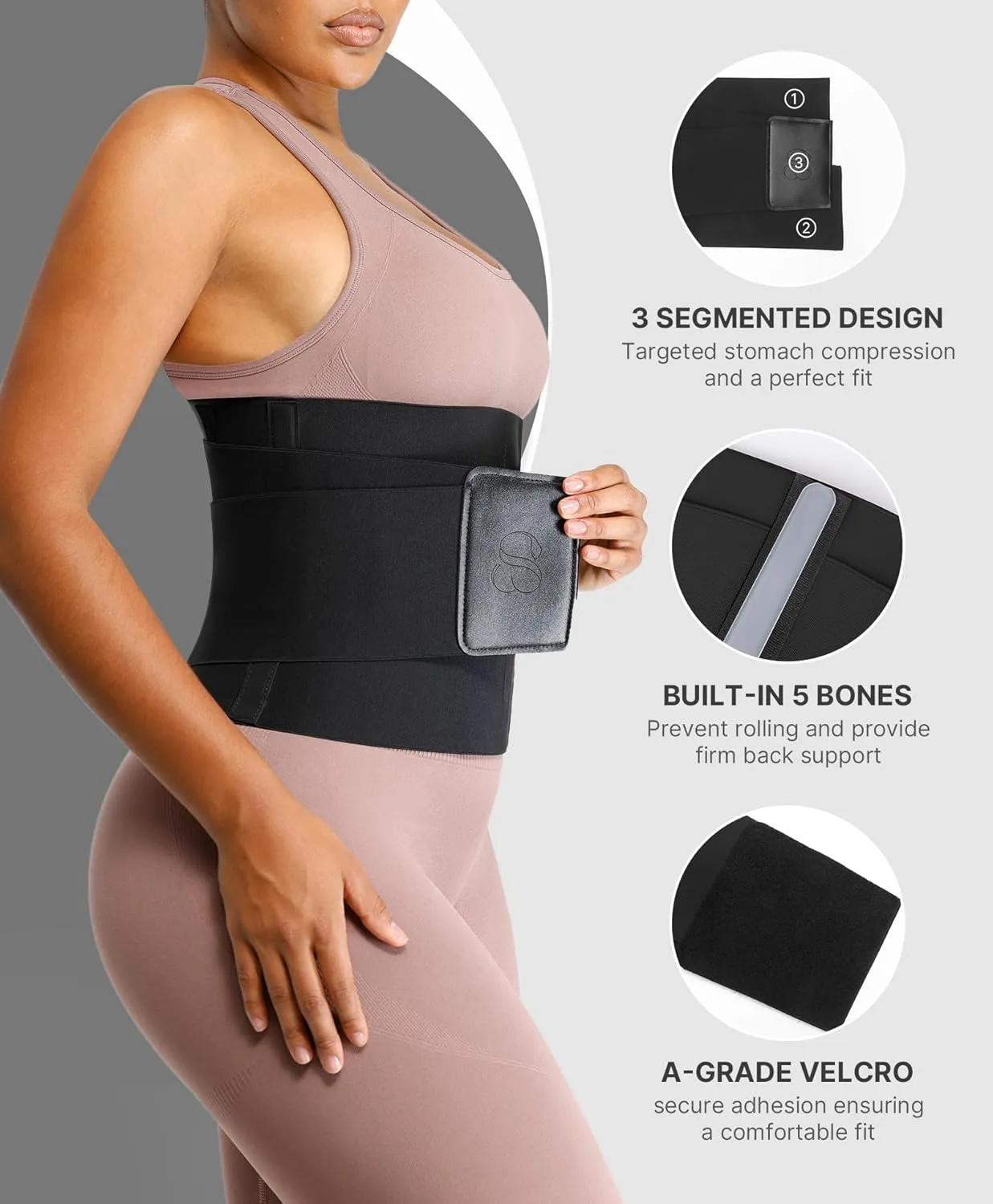 SHAPELLX Waist Trainer for Women Waist Cincher Corset Shapewear Body Shaper Tummy Control Stomach Belt Postpartum Band