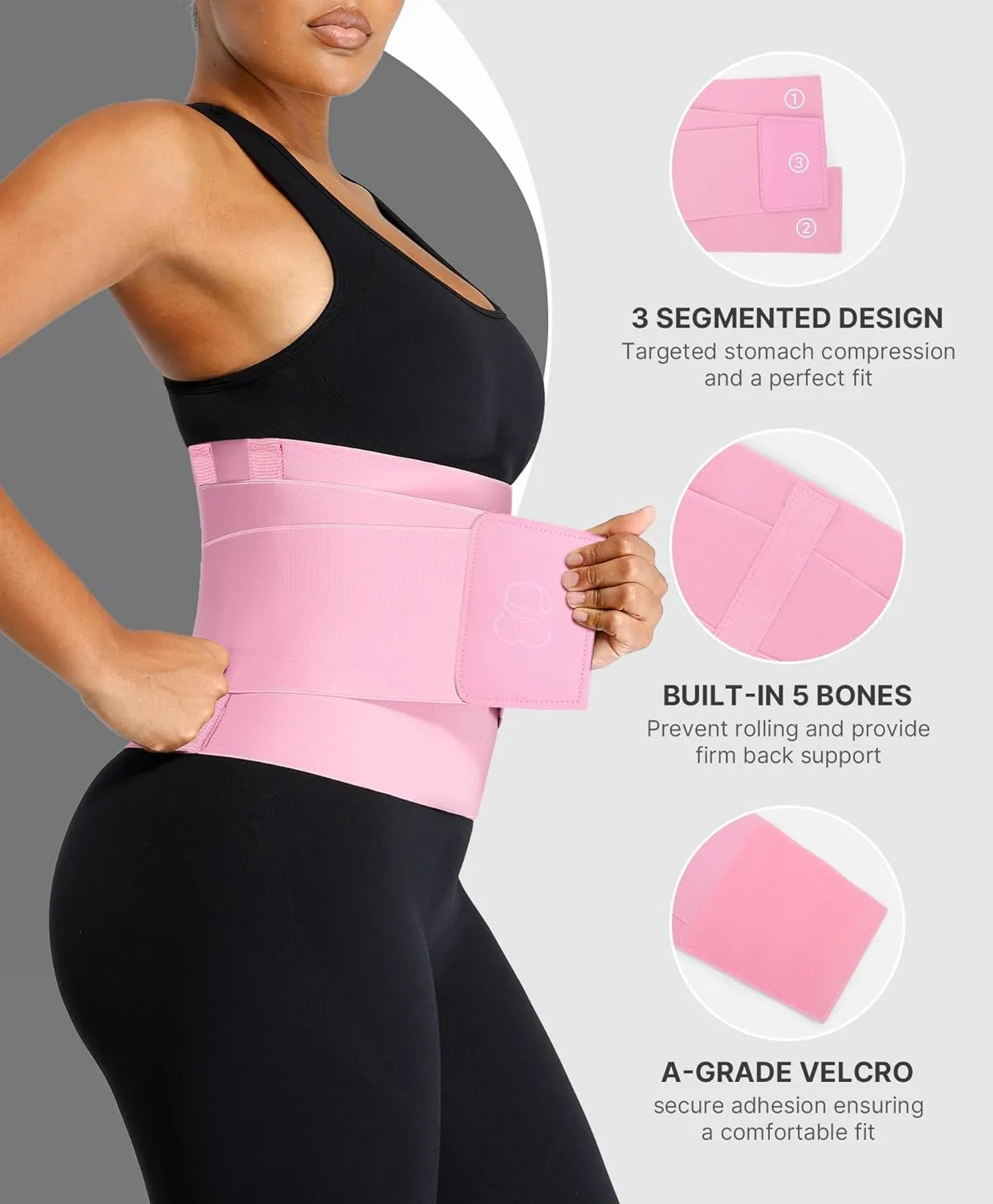 SHAPELLX Waist Trainer for Women Waist Cincher Corset Shapewear Body Shaper Tummy Control Stomach Belt Postpartum Band
