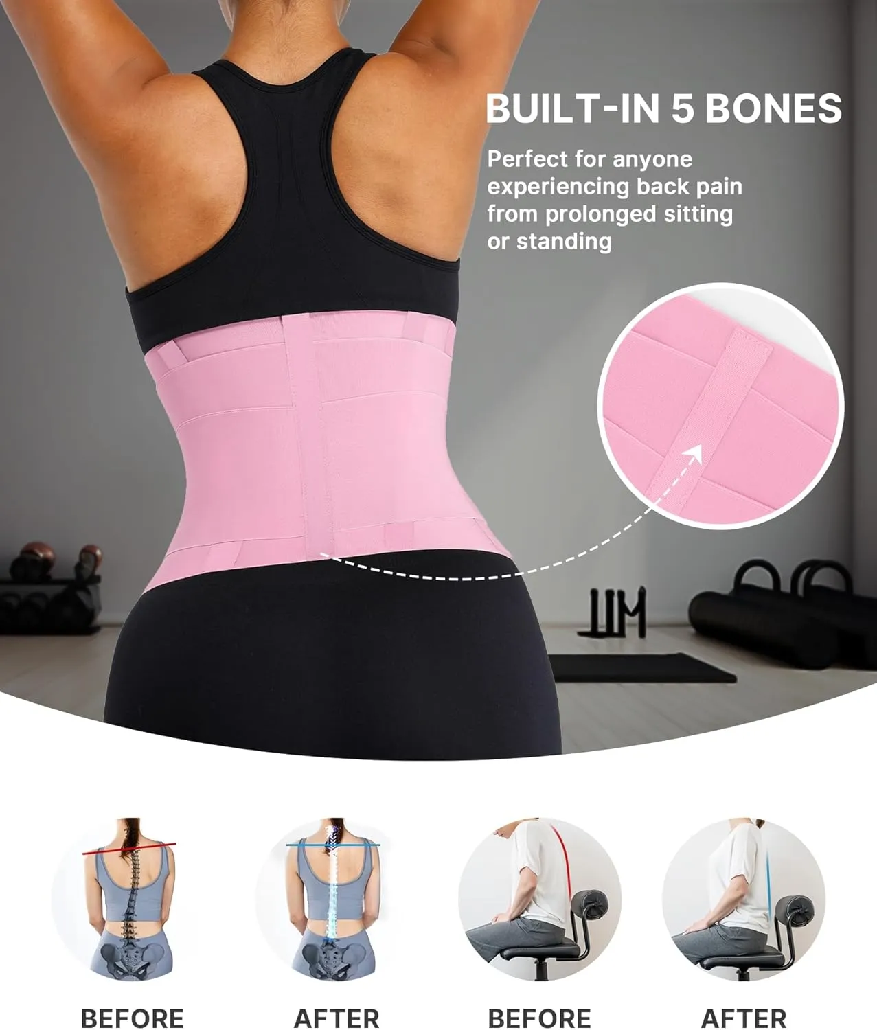 SHAPELLX Waist Trainer for Women Waist Cincher Corset Shapewear Body Shaper Tummy Control Stomach Belt Postpartum Band