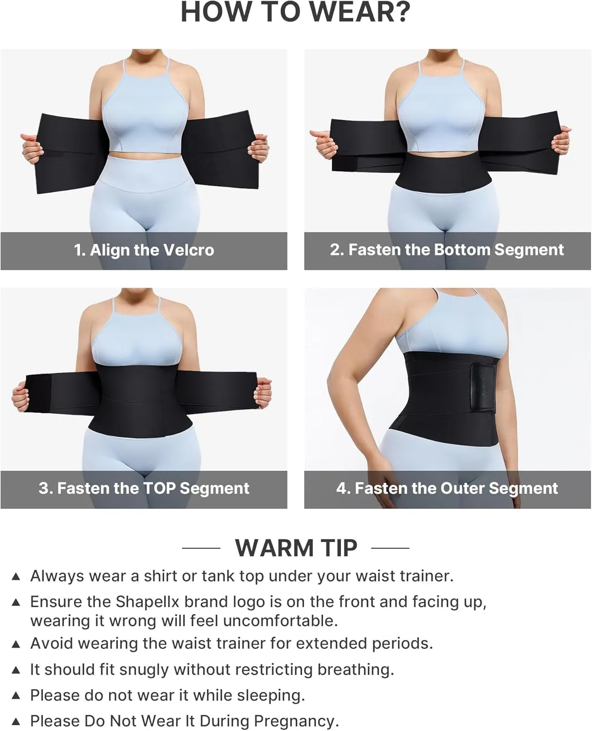 SHAPELLX Waist Trainer for Women Waist Cincher Corset Shapewear Body Shaper Tummy Control Stomach Belt Postpartum Band