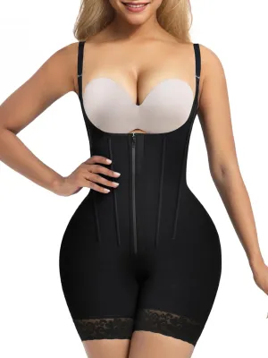 SHAPERX Shapewear for Women Tummy Control Body Shaper Butt Lifter Bodysuit Postpartum Girdles with Adjustable Straps