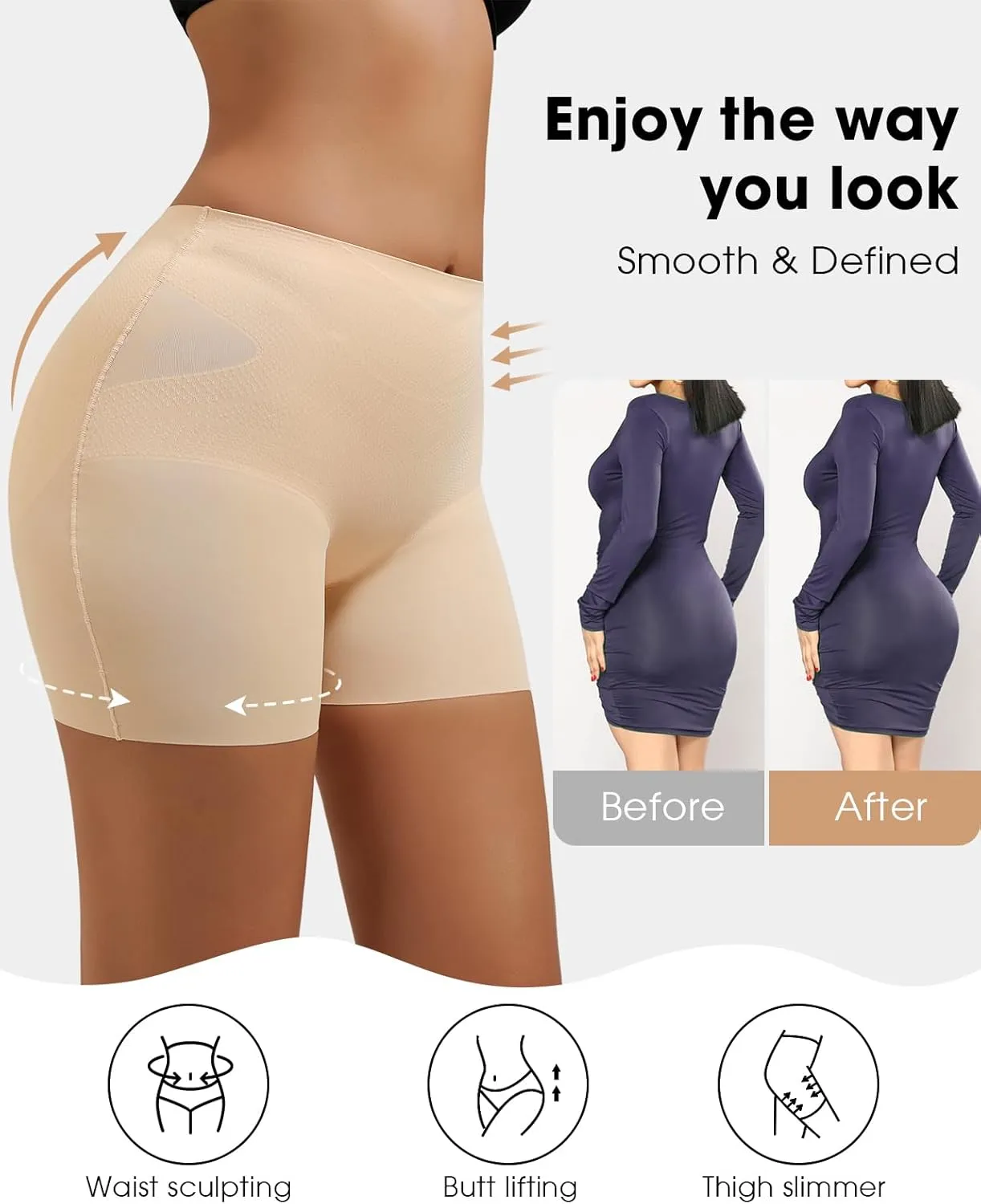 Shapewear for Women Tummy Control Panties Shapewear Shorts for Under Dresses Women Compression Shorts