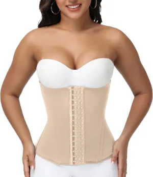 SHAPSHE Waist Trainer for Women Corset Shapewear Tummy Control Body Shaper Cincher postpartum girdle with Mesh Hooks