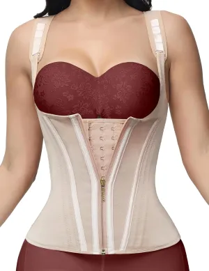 SHAPSHE Waist Trainer for Women Tummy Control Workout Faja Body Shaper Postpartum Waist Cincher Corset Shapewear with Strap Tan
