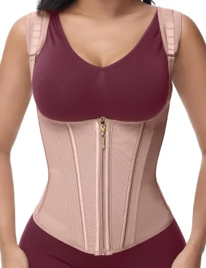 SHAPSHE waist trainer for women working out waist cincher vest for tummy control wrap waist shapewear body shaper with straps Brown