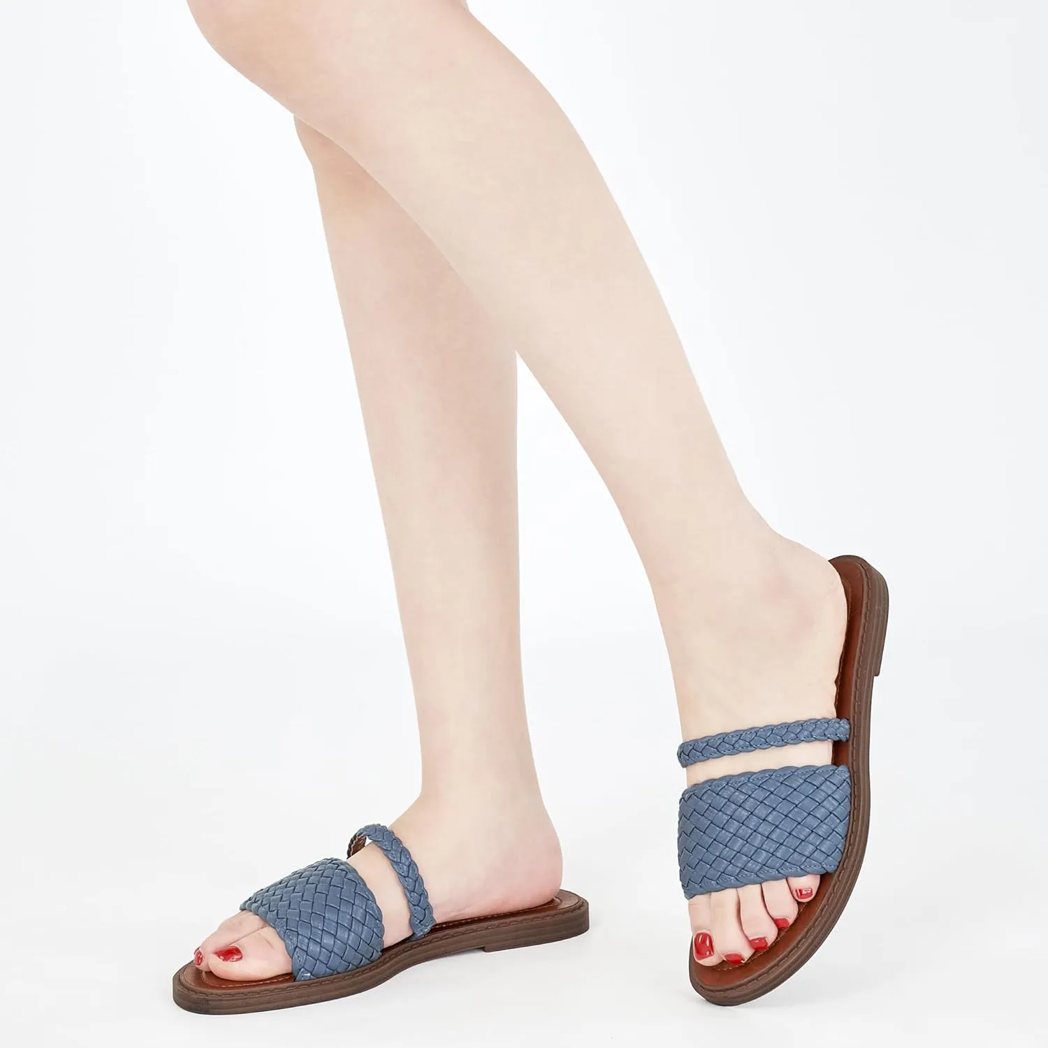 Slides for Women Comfort Sandals: Summer Dressy Beach Braided Sandal - Ladies Casual Walking Shoes