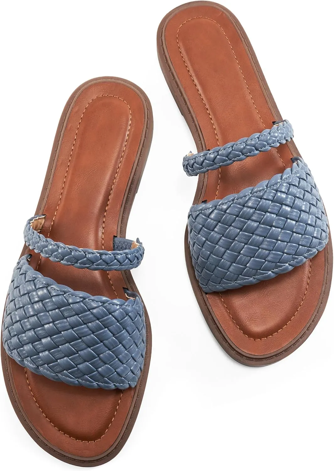 Slides for Women Comfort Sandals: Summer Dressy Beach Braided Sandal - Ladies Casual Walking Shoes