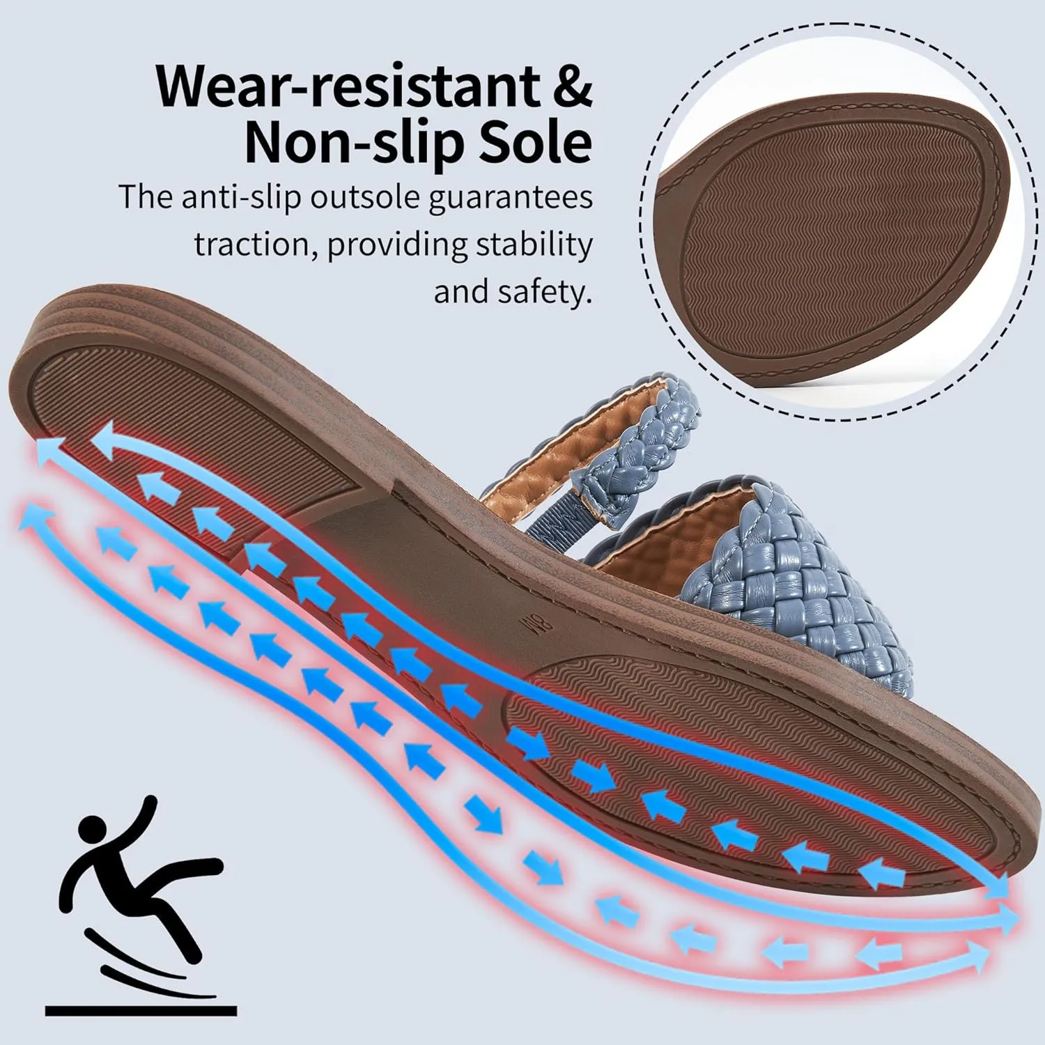 Slides for Women Comfort Sandals: Summer Dressy Beach Braided Sandal - Ladies Casual Walking Shoes