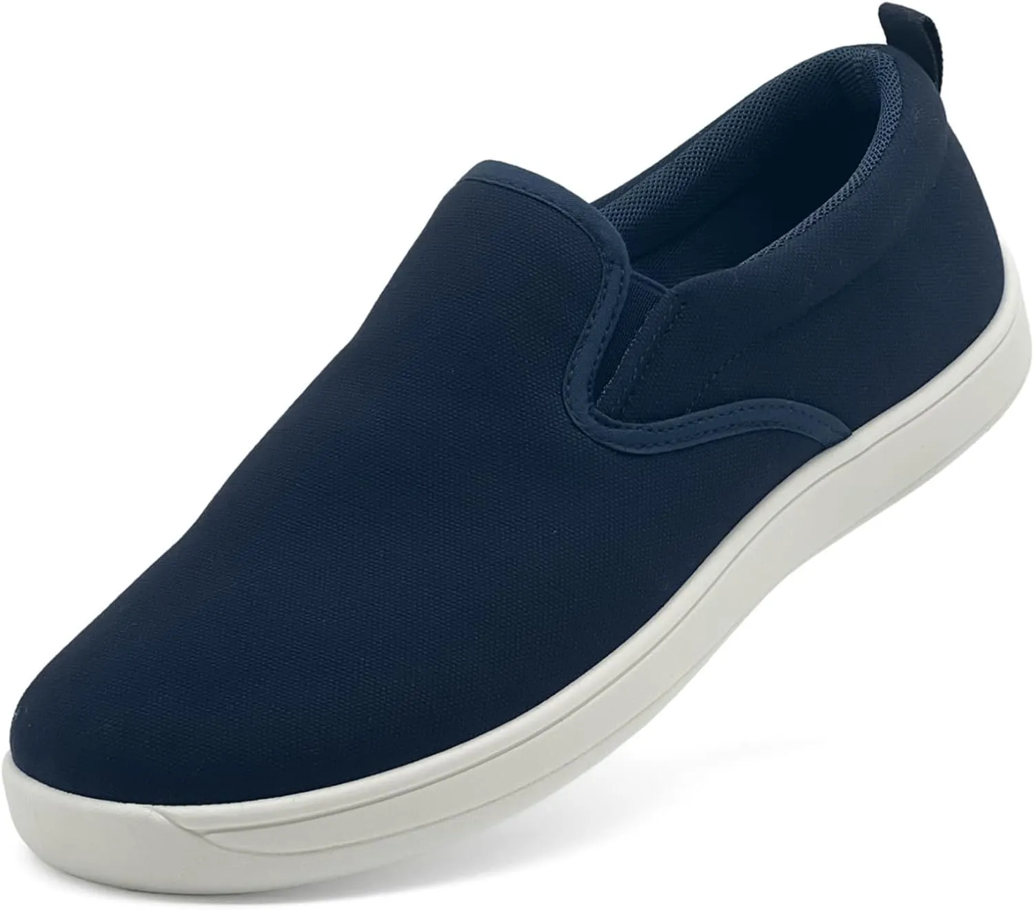 Slip on Shoes for Men, Classic Canvas Casual Shoes Comfortable Flats Men's White Loafers Low Top Sneakers Hands Free