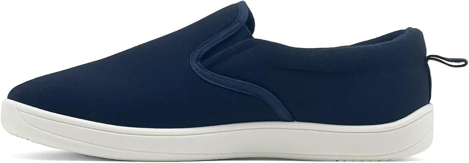 Slip on Shoes for Men, Classic Canvas Casual Shoes Comfortable Flats Men's White Loafers Low Top Sneakers Hands Free
