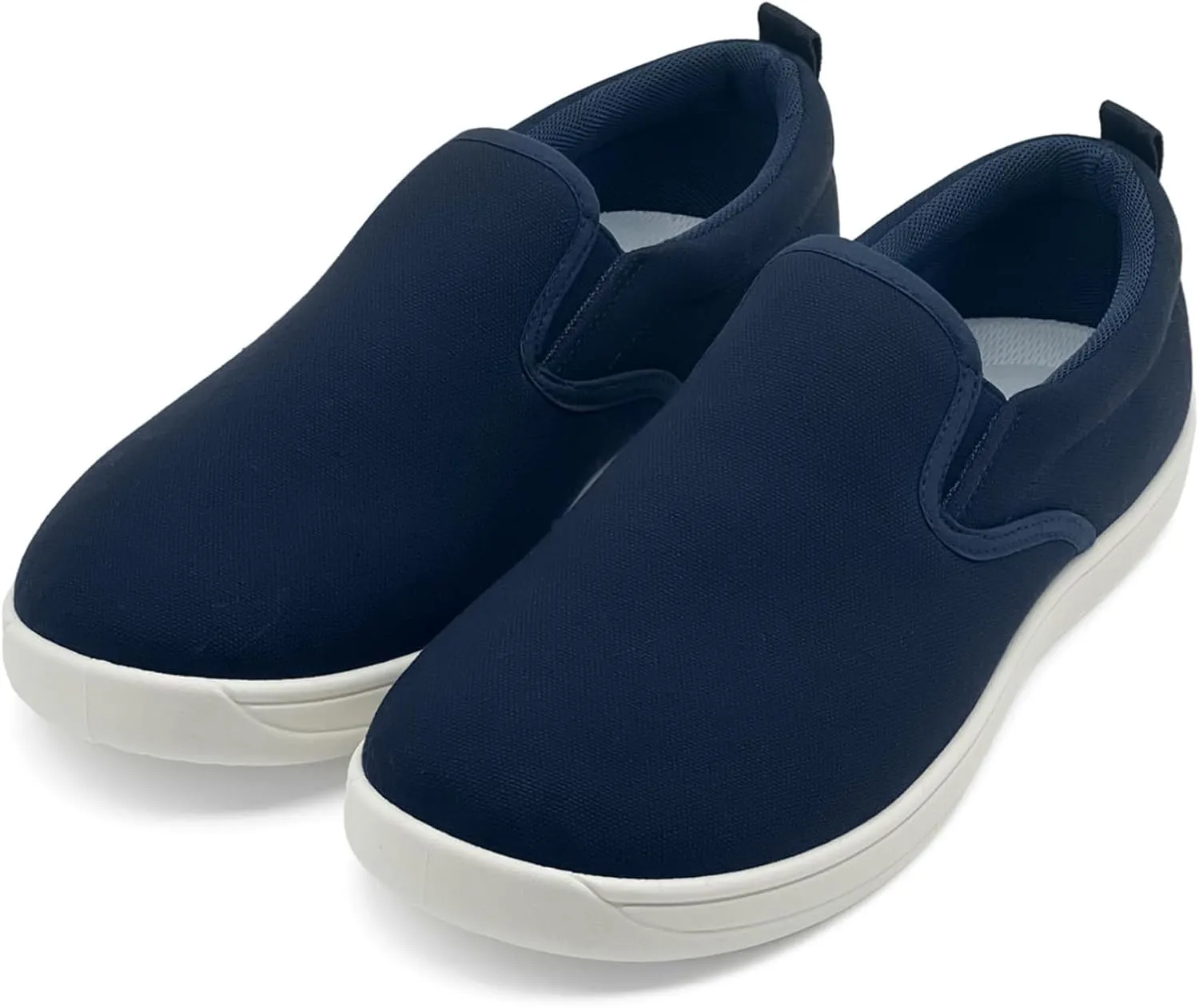 Slip on Shoes for Men, Classic Canvas Casual Shoes Comfortable Flats Men's White Loafers Low Top Sneakers Hands Free