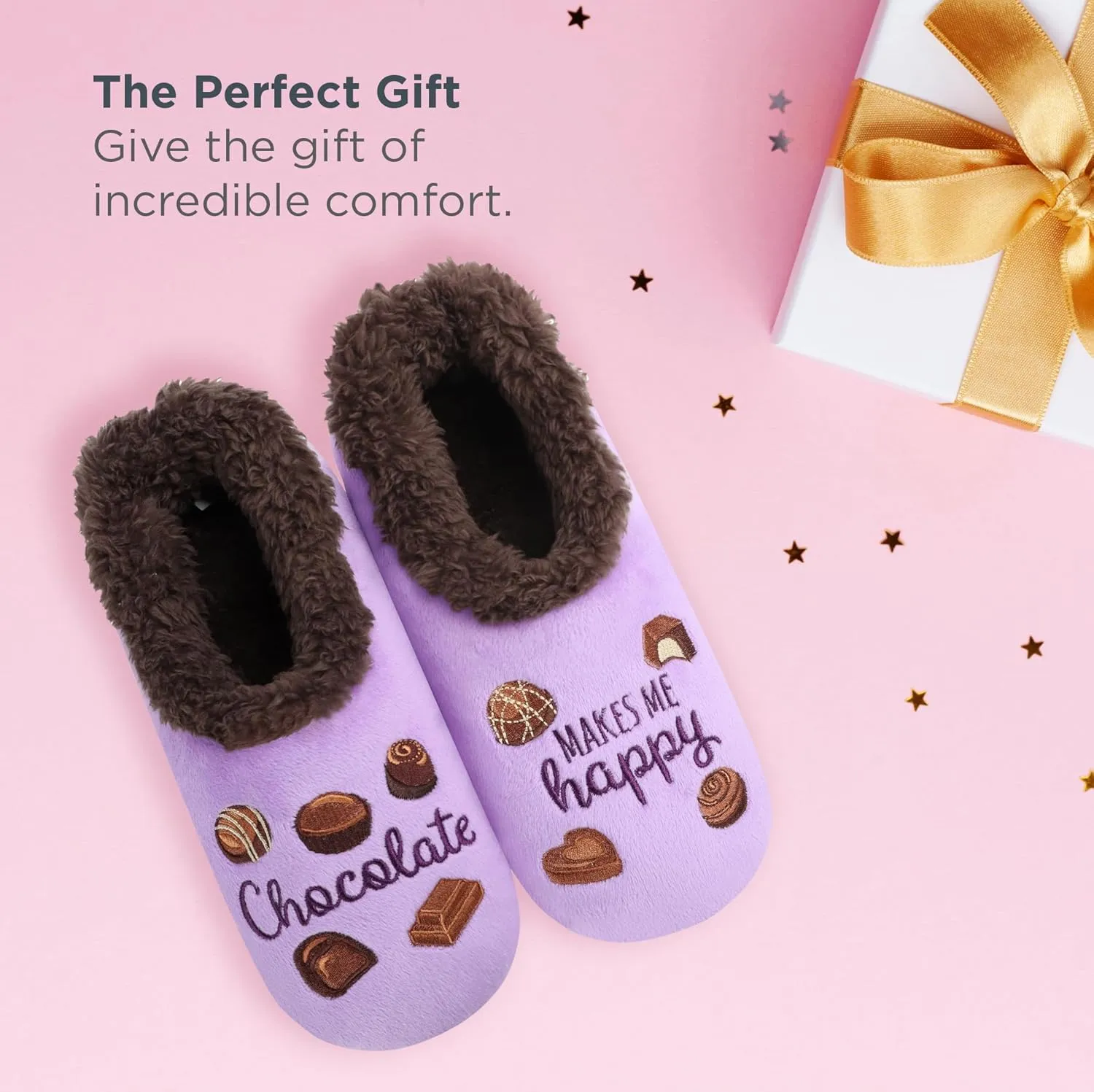 Snoozies Pairable Slipper Socks - Funny House Slippers for Women, Non-Slip Fuzzy Slipper Socks