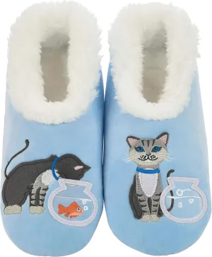 Snoozies Pairable Slipper Socks - Non-Slip Fuzzy Cat Slippers for Women