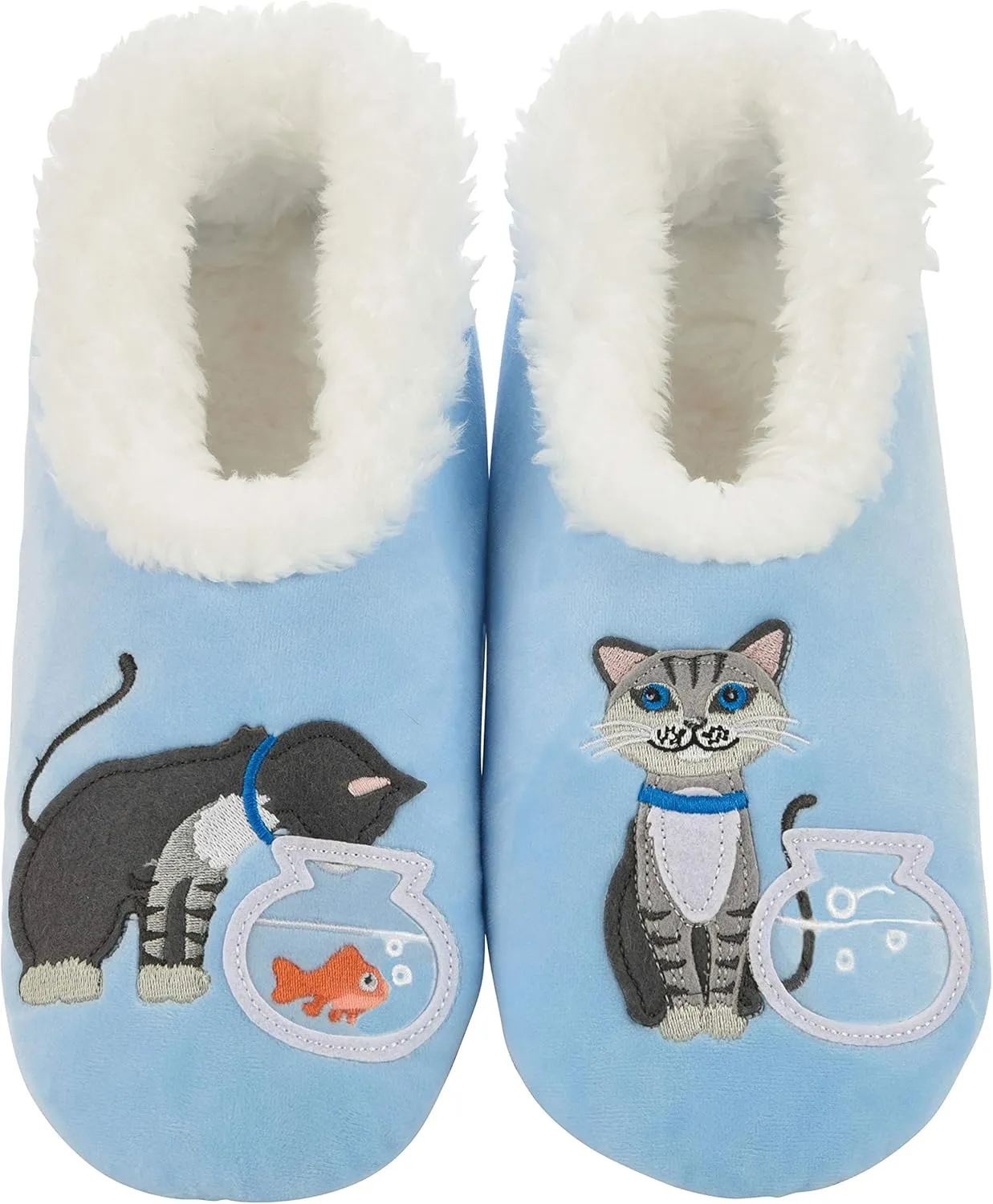 Snoozies Pairable Slipper Socks - Non-Slip Fuzzy Cat Slippers for Women