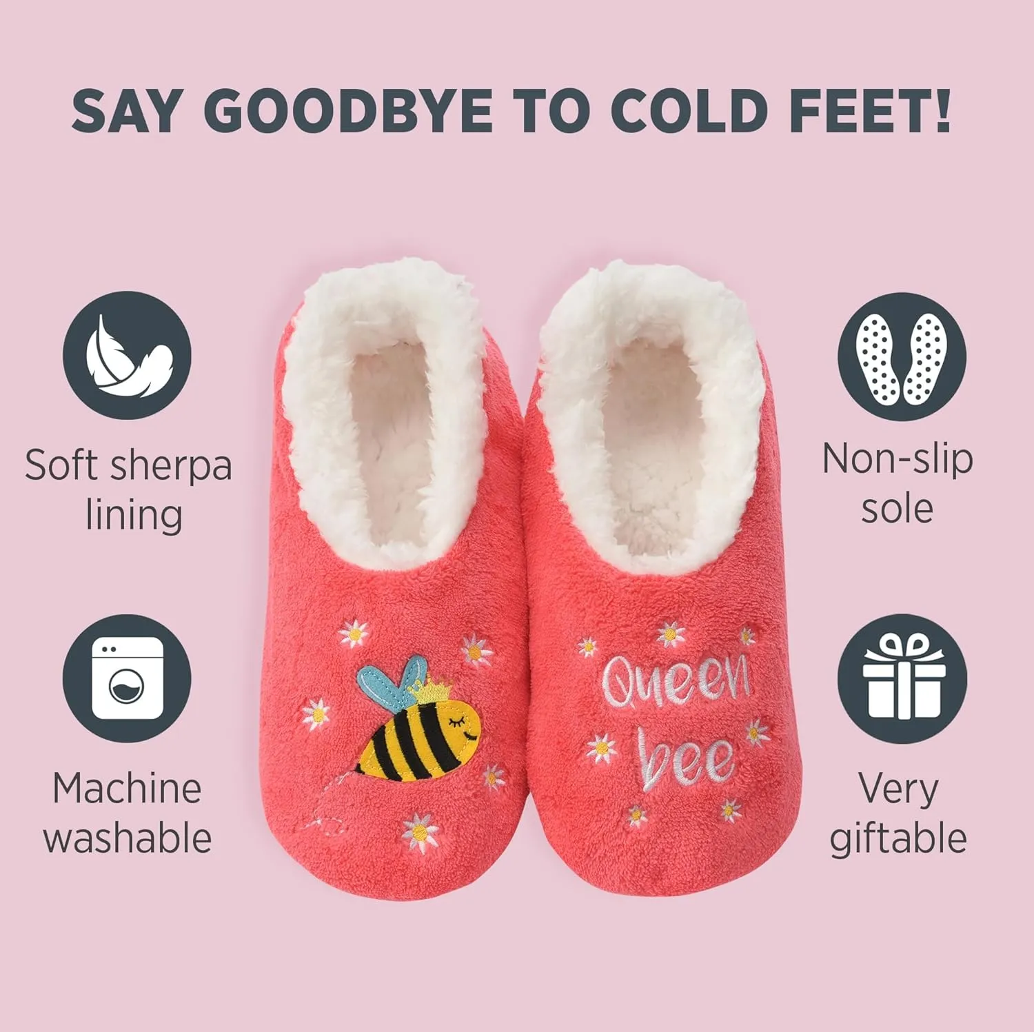 Snoozies Pairable Slipper Socks - Slippers for Women, Non-Slip Fuzzy Slipper Socks