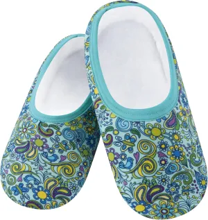 Snoozies Skinnies slipper socks for Women - Non-Slip slipper socks with Lightweight and Soft Sherpa Lining - Foldable Travel