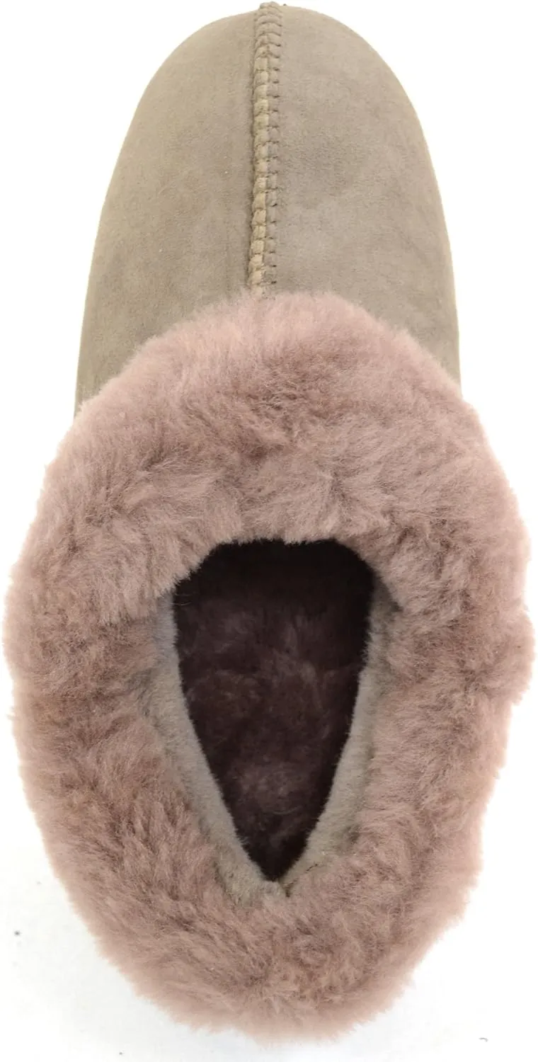 SNUGRUGS Ladies Luxury Genuine 100% Full Sheepskin Slipper with Soft Sole