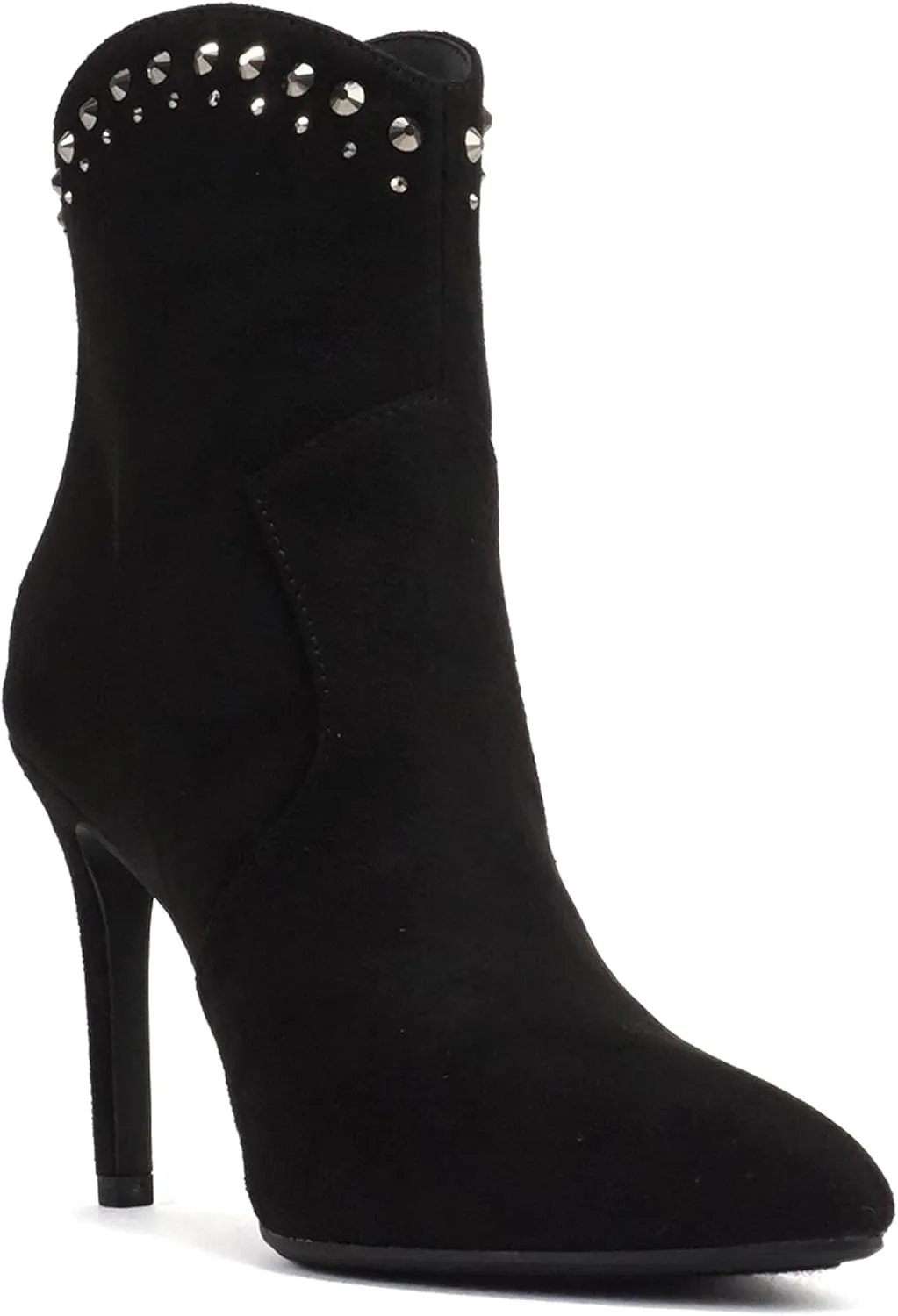 Soda “BANGLE” ~ Women Pointed Toe Stiletto High Heel Rhinestone Western Ankle Boot with Back Zipper
