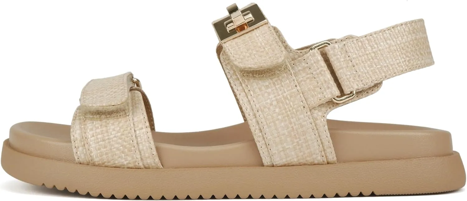 Soda “Cobber” ~ Women Round Toe Double Band Slingback Flat Sandal