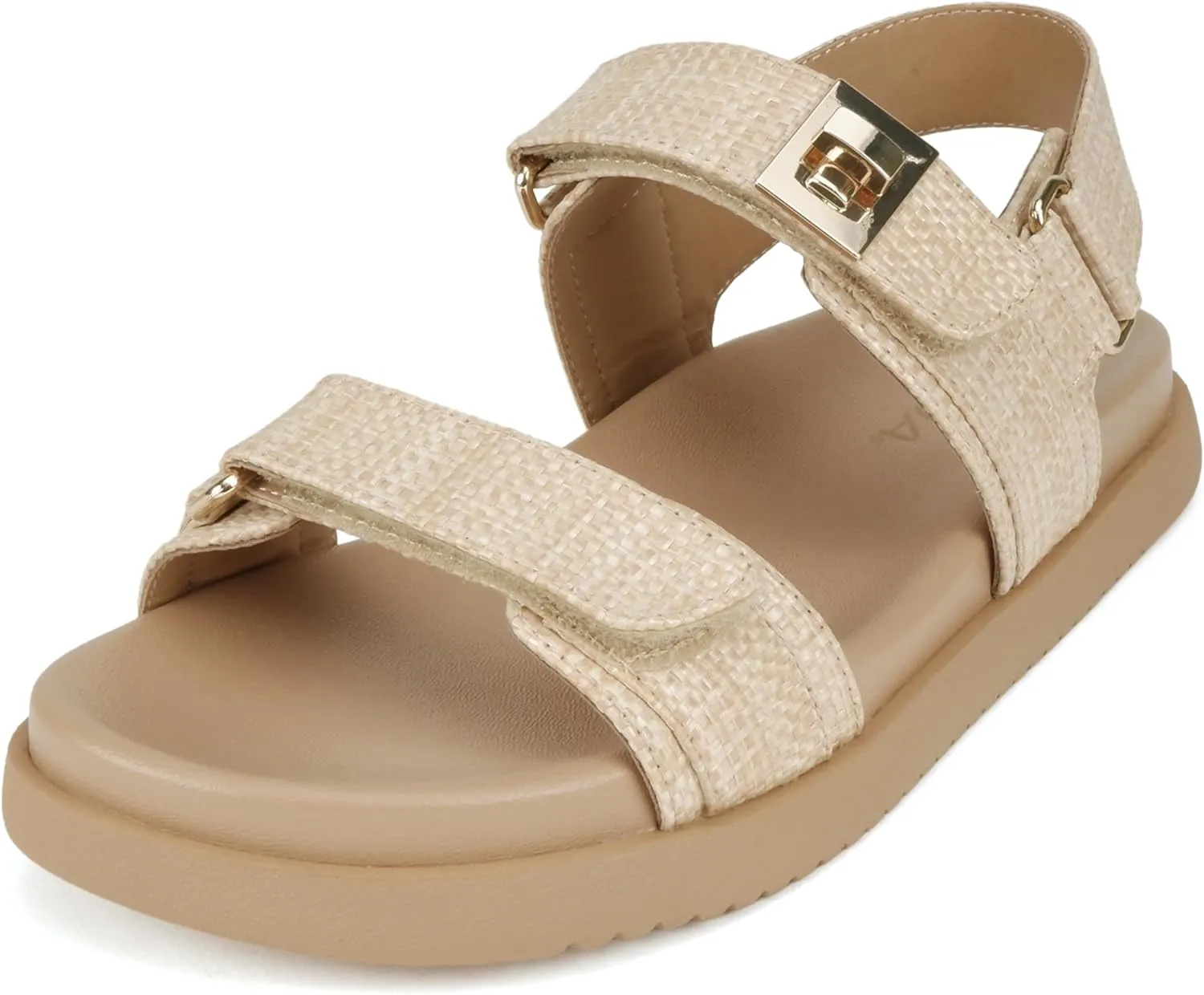 Soda “Cobber” ~ Women Round Toe Double Band Slingback Flat Sandal