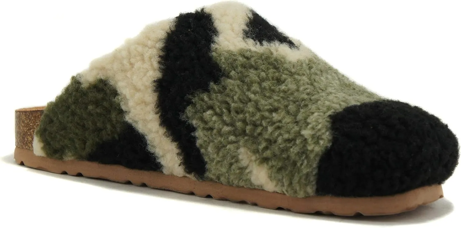 Soda Emotion - Women's Super Soft Faux Fur Fuzzy Fluffy Close Toe Cork Platform Slide Slipper